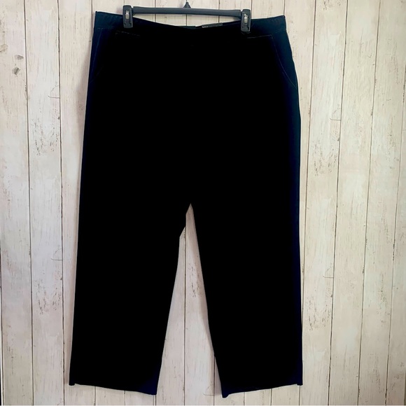 NWT Intro Love the Fit Black Velvet Pull-on Relaxed Wide Leg Elastic Waist Sz 3X - Picture 1 of 15